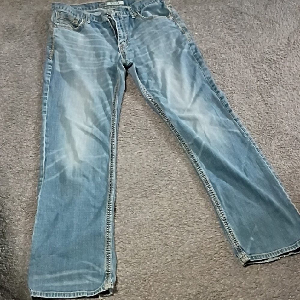BKE Men's Faded Blue Relaxed Jeans
